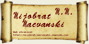 Mijobrat Mačvanski vizit kartica